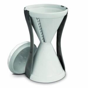 야채 베지 슬라이서 두껍거나 얇은 면을 위한 듀얼 스테인리스 스틸 블레이드 커터 애호박 스쿼시 오이 당근 등과 함께 사용 가능 76 76 32 흰색