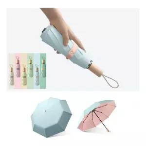 채움하우스 우드손잡이 3단 우양산 자외선차단 휴대용 미니 우산단체 중학생 투톤 857138