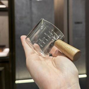 커피 나무 손잡이 테이블크래프트 측정 커피메이커 기계 나무손잡이 청소 평평한