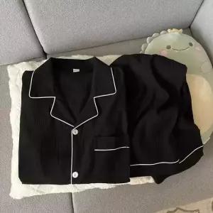 바지 면 투피스 커플 잠옷세트 봄가을 잠옷 카디건 긴팔 편안하고 포근한 실내복 원템3