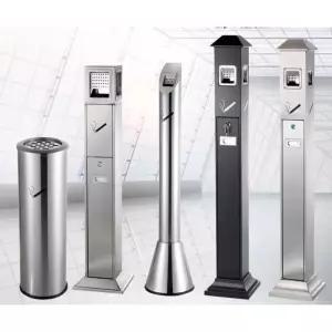 담배 꽁초 기둥 재떨이 야외 구역 바닥 쓰레기통 원통형 흡연 재기둥