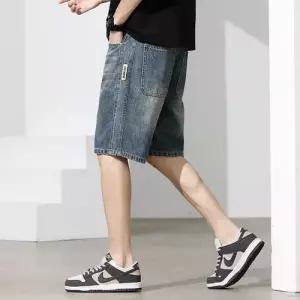 남자 바지 빈티지 캐주얼 워싱 청반바지 빅사이즈 반바지 트렌드 5부 원픽1