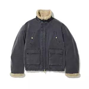 [매장정품] 파르티멘토 VTG 워시드 보아 플리스 무톤 자켓 블루쉬 차콜 DP-2437 BC