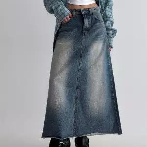 [신상오픈런]찢청치마 에이라인 맥시 워싱진 데님롱스커트 (29734334)