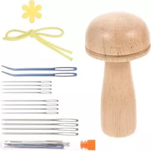 안녕하세요 재봉 바늘 고무 밴드 실을 가진 나무 버섯 다너 용품 키트 1세트