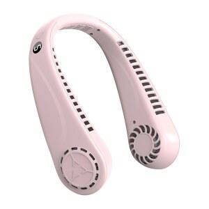 화면 디스플레이와 5단계 속도 쿨링 버드다이 선풍기 직장 위한 핑크 칼날 스포츠 없는 USB 야외용 여행 웨어러블 휴대용 360 충전식 걸이형