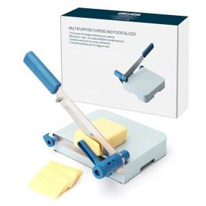 관절염과 약한 손을 위한 보드가 있는 키친다오 다목적 치즈 슬라이서 커터 블록 치즈용 조절 가능한 두께 다이얼 간편한 슬라이싱 길로틴 소시지 빌통 육포