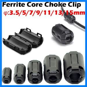3.5/5/7/9/13/15mm 링 코어 페라이트 비드 클램프 초크 코일 EMI RFI 노이즈 필터 클립 스냅 케이블 커넥터