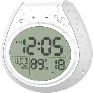 이터나호라 샤워 시계 방수 온도 및 타이머가 있는 욕실 흡입 컵과 주방용 걸이 구멍이 소형 디지털 벽시계