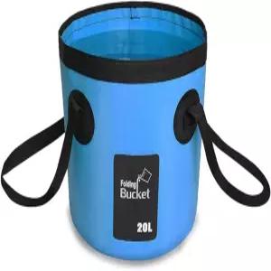 손잡이가 달린 GAOLAOSY 접이식 버킷 5갤런 20L 다기능 물통 낚시 캠핑 하이킹 가든 세차를 위한 휴대용