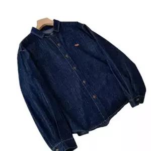 EAMT 여성용 청 빈티지 캐주얼 봄 상의 셔츠 무지데님 긴팔 아우터 EUNG1