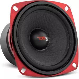 DS18 PRO-X4M 스피커 - 4인치 미드레인지 레드 스틸 바스켓 200W 최대 100W RMS 8옴 자동차 또는 트럭용