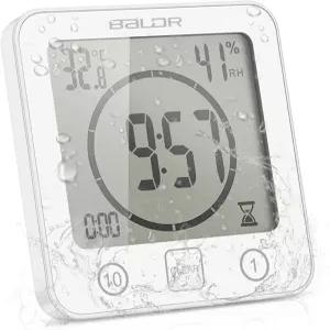 샤워 시계 방수 벽시계 욕실 선스벨 콕 디지털 온도 습도 디스플레이(흡입 컵 포함) 주방 욕실용 터치