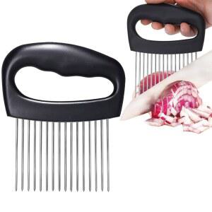 제이바 초대형 슬라이스용 양파 홀더 커터 야채 초퍼 16개의 바늘이 달린 토마토 슬라이서 스테인리스 스틸 감자 고기 텐더라이저 음식 슬라이싱 가이드