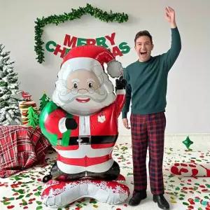 1/2개 입상 산타클로스 호일 풍선 크리스마스 장식 테마 파티 휴일 새해 가족용