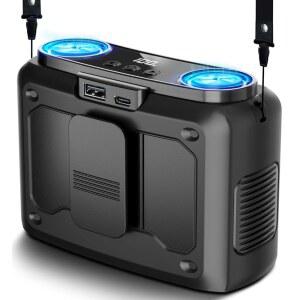 200 강력한 공기 흐름 잡사이트 모터 고속 캠핑 웨어러블 최대 스포츠 선풍기 135시간 TURE 듀얼 골프용 팬을 200MAH 여행 갖춘 충전식 허리 야외 휴대용