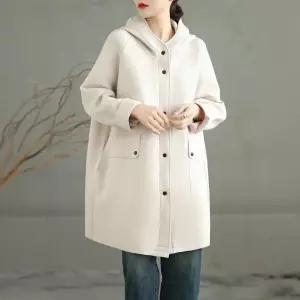 헐크 여사친 여성용 하프 모직 가을 잠바 후드 집업야구항공 코트 빅사이즈 긴팔 KKE3