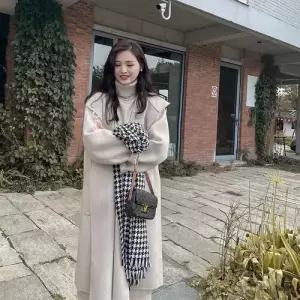 헐크 여사친 여성용 하프 모직 오피스룩 잠바 후드 집업야구항공 코트 슬림핏 스트링 KKE1