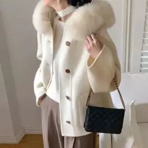 헐크 여성 여사친 모직 후드 퍼 코트 붐 슬림핏 잠바 숏 집업야구항공 KKE1