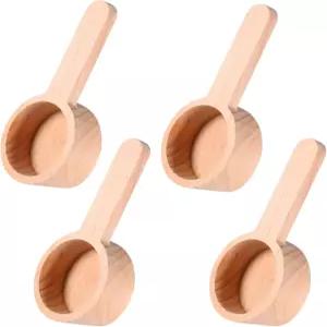 4개의 PCS 나무 계량 스푼 캔 용기용 커피 스쿱 4인치 테이블 비치 커피에 작은 주방 분쇄 원두 차 목욕