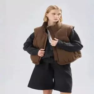 EAMT 캐주얼 여성 상의 조끼 캐시미어 하이넥 패딩 네오프렌 YJ1