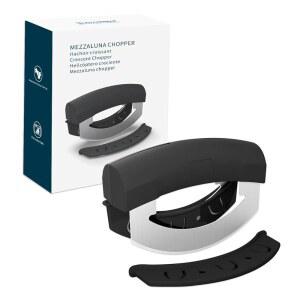 키친다오 메잘루나 샐러드 초퍼 나이프 도구 분해하기 쉬운 청소 상추 채소용 슈퍼 샤프 더블 블레이드 스테인리스 스틸 로커 나이프 칼날 커버 피자 커터 슬라이서