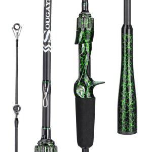 베르데아 L 낚싯대 배스 송어 및 메기용 강주조 탄소섬유 방적봉 2피스 월리아이 IM6