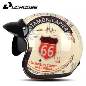 DOT 인증 레트로 오토바이 헬멧 카페 레이서 오픈 페이스 (모터사이클 액세서리 남성용)