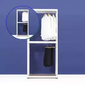 쌍문상회 D61021W4H2 상하 2단 행거 조립 앵글 슈랙 4단 화이트