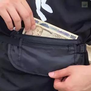 헬로라일락 여행용 복대 가방 블랙 허리벨트지갑