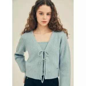 [백화점정품] 26년NEW 게스 GUESS 여성 리본 스웨터 가디건 나시 셋트 OO4S2684