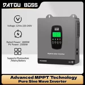 DATOUBOSS 태양광 하이브리드 인버터 1800W 12V 내장형 MPPT 충전 컨트롤러 가정용 RV 캠핑 오프 그리드