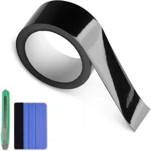 아레스파크 글로스 블랙 비닐 랩 블랙아웃 크롬용 자동차 필름 테이프 키트 무료 도구가 있는 창문 트림