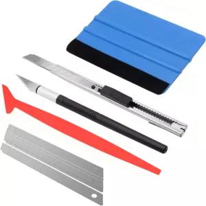 필름 설치를 위한 스판노 비닐 랩 도구 키트 윈도우 틴트 스틱 스퀴지 펠트 제초 나이프 및 유틸리티