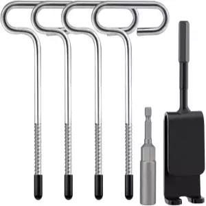 마벨루미아 유니버설 스 앵커 도구 - 드릴 어댑터 키트 4개 나사형 페그 낚시터 말뚝 못 1개 임팩트 소켓