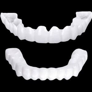 의치 임시 보조 인공 커버 틀리 실리콘 단일 아랫니 하얀 임시틀니