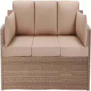 LYLNBYWK 8Pcs 야외 단면 쿠션 교체 위커 라탄 소파 파티오 대화 세트 방수 UV/지퍼 베이지