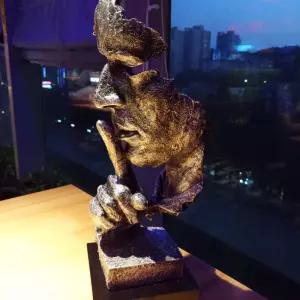 침묵 앤틱소품 석고상 공예 장식용 조각 북유럽 선물용 인테리어 마스크 조각상 황금 레트로