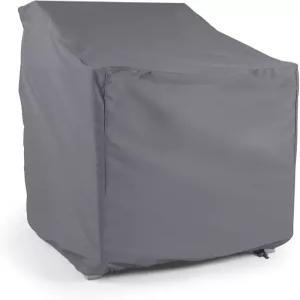 커버메이트 엘리트 야외 스태킹 의자 커버 - 방수 폴리에스터 파티오 보호대 드로코드 밑단 메쉬 통풍구