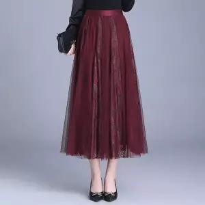 포뇨 스커트 여사친 롱 망사 가을 봄 A라인 레이스 슬림핏 OPH3