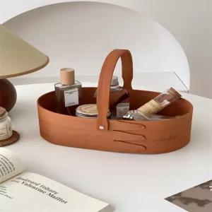 우드 셰이커박스 트레이 바구니 수납 모던 핸들