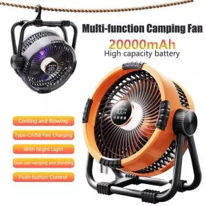2025 새로운 야외 캠핑 팬 20000mAh 다기능 공기 순환기 충전식 원격 제어 Protable 냉각 빛