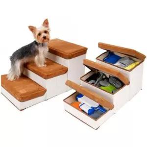 [반려] 홍스비 애견수납계단 3단 강아지 고양이 반려동물 논슬립 스텝 넉넉한 3단 펫스텝 수납장
