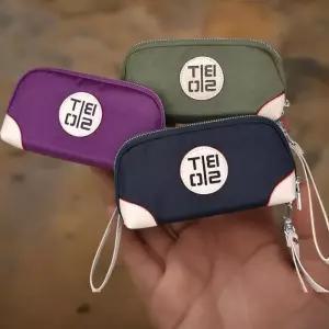 [신상오픈런]여자 캐주얼 레터링 배색 칸막이 핸들 수납 파우치 (39080006)