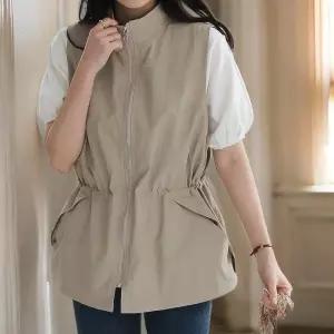 [신상오픈런]야상집업 하이넥 여성바람막이 허리조절 봄조끼 힙커버 (31804566)