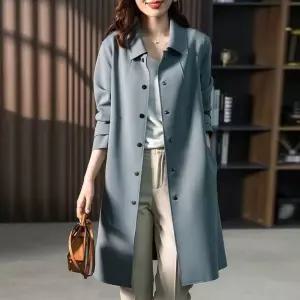 트렌드 트렌치 봄가을 코트 슬림핏 여자코트 중기장 원템3