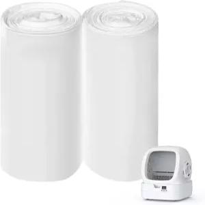 UPFAS 자동 고양이 쓰레기통 라이너 작은 쓰레기 봉투 롤당 20개 롤 2개 찢김 쓰레기통용 다용도 셀프 클린