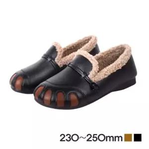 깔끔한 디자인 겨울털신발 여성 방한화 가죽 털모카신