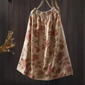 무천도사 중기장 슬림핏 A라인 빅사이즈 치마 여자 롱 가을 KKE3