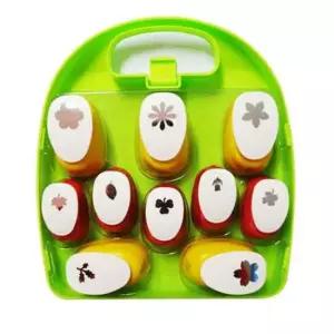 [문구] 모양펀치세트 중형 10종 꽃모양 혼합 종이공예 펀칭기